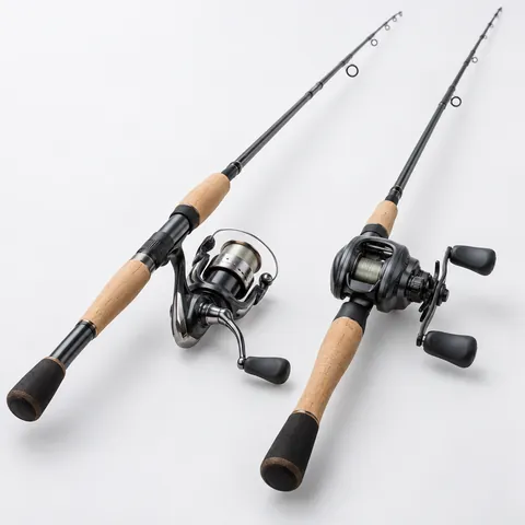 Spinning and baitcasting rods compared